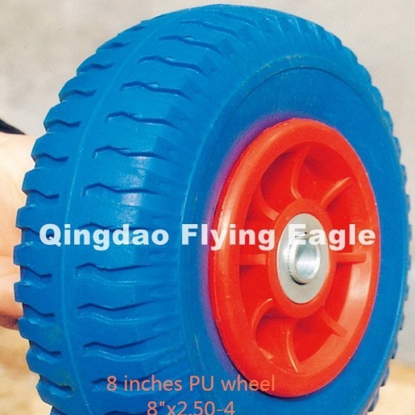 8 Inches 8"X2.50-4 Flat Free PU Foam Wheel, Trolley Wheel